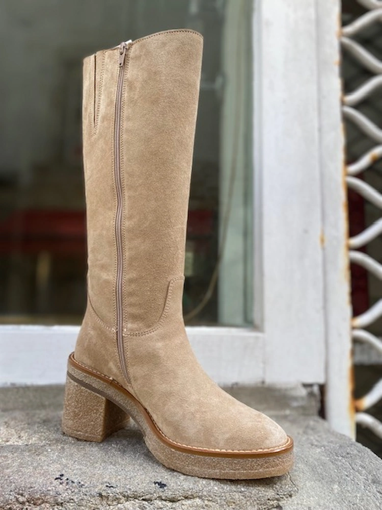 Bottes nubuck beige on sale