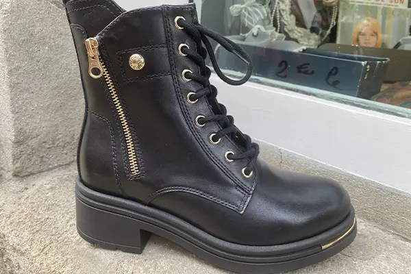 Bottines noir cuir