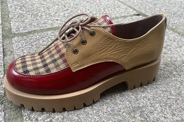 Derby cuir et pied de poule