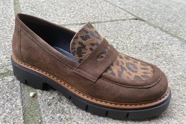 Mocassin Nubuck Marron Léopard