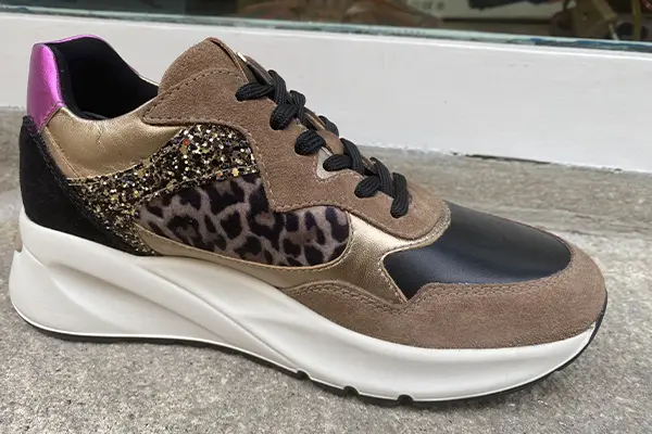 Sneakers cuir et cuir velours